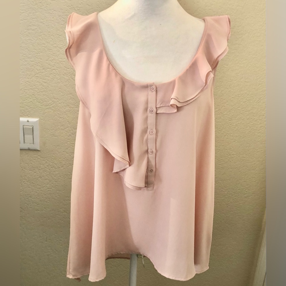 Maeve Soft Pink/Peach Ruffle Blouse